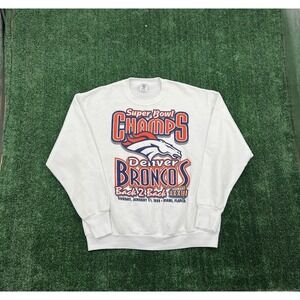 Vintage Denver Broncos Super Bowl Champs Crewneck Sweater L Back to Back 1999
